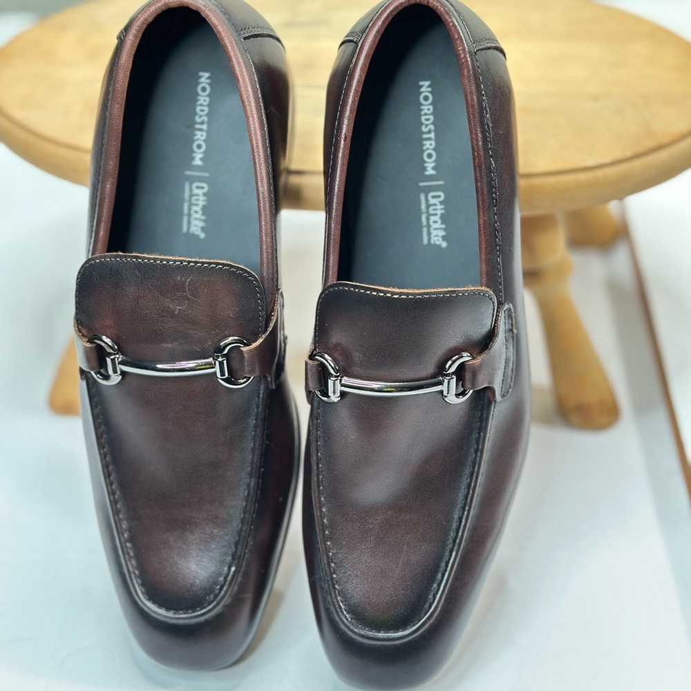 Nordstrom Men Brown Leather Carlson Bit Loafer Ortholite Comfort Sz 10.5 - Picture 8 of 14